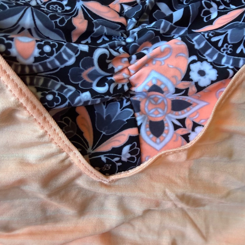 ZeroXposur Womens Tankini Swimsuit Set Apricot Orange Black Boy Shorts Large NWT - Picture 9 of 9